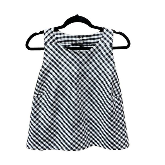 Emma James Tops - Emma & James Black & White Gingham Silk Sleeveless Top Size 14
